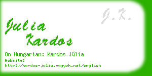 julia kardos business card